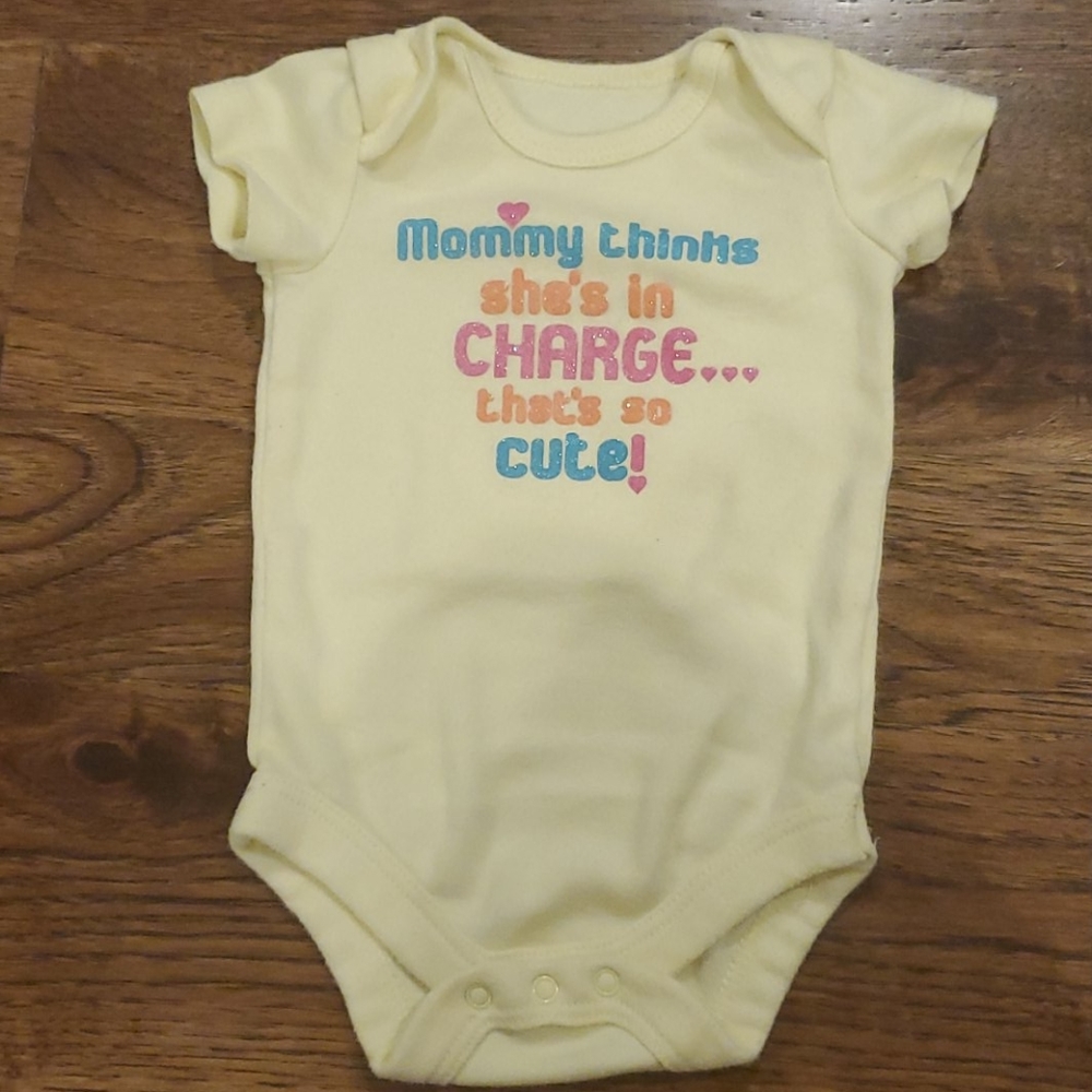 Baby girl yellow onesie size 0-3M